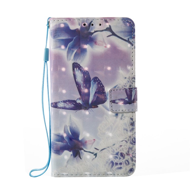 For Samsung Galaxy A5 (2017) SM-A520F Pattern Printing Light Spot Decor Leather Cover Case - Flowers and Butterflies-2