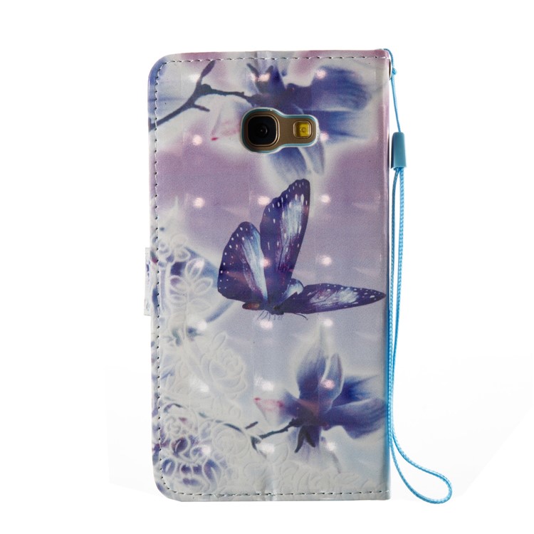For Samsung Galaxy A5 (2017) SM-A520F Pattern Printing Light Spot Decor Leather Cover Case - Flowers and Butterflies-3