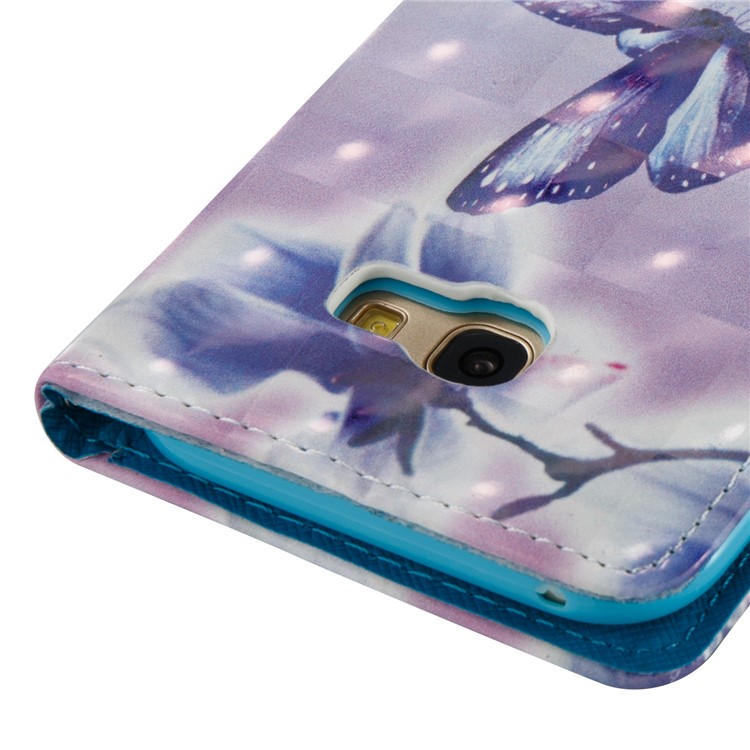 For Samsung Galaxy A5 (2017) SM-A520F Pattern Printing Light Spot Decor Leather Cover Case - Flowers and Butterflies-5