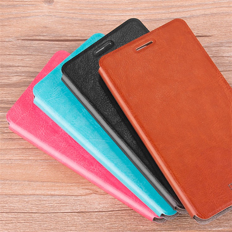 MOFI Rui Series Built-in Steel Sheet Leather Flip Case with Stand for Samsung Galaxy A7 (2017) - Rose-2