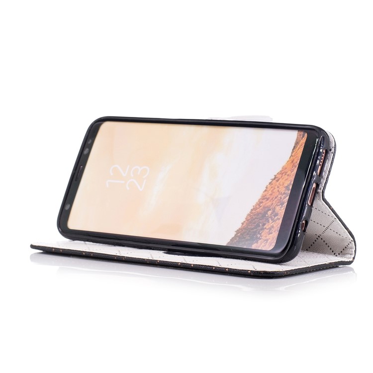 Love Heart Two-tone Leather Wallet Stand Cellphone Cover with Lanyard for Samsung Galaxy S8 SM-G950 - Black-5