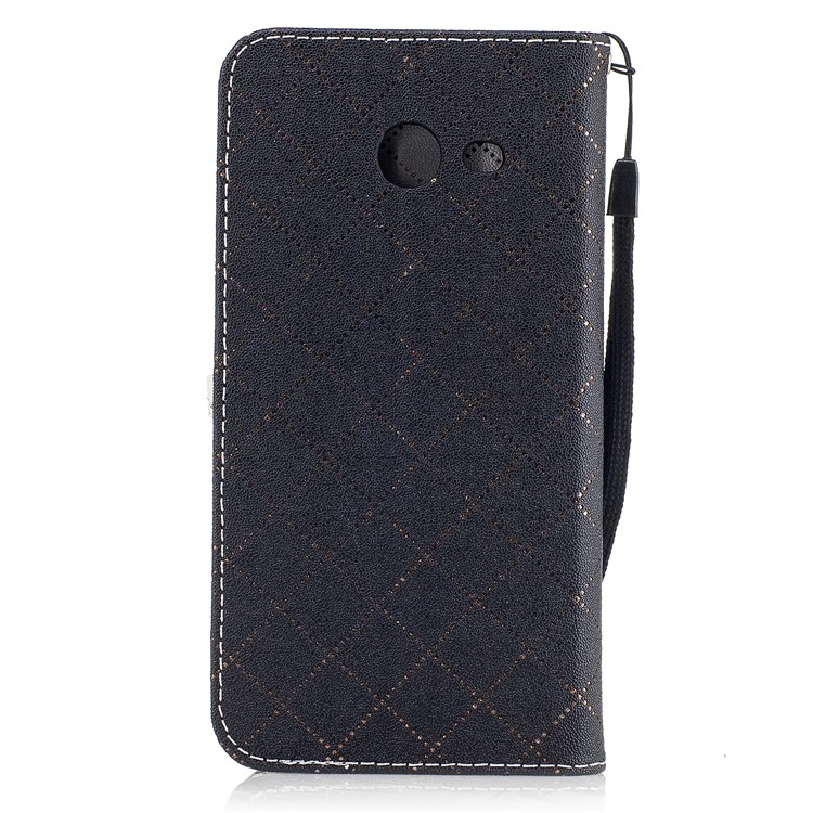 Love Heart Two-tone Leather Wallet Mobile Case with Lanyard for Samsung Galaxy J5 (2017) - Black-3