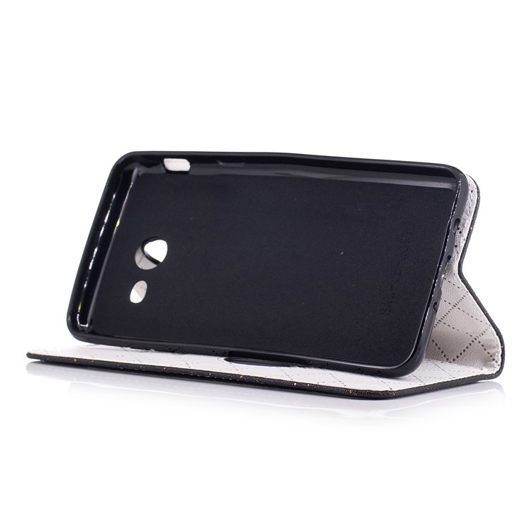 Love Heart Two-tone Leather Wallet Mobile Case with Lanyard for Samsung Galaxy J5 (2017) - Black-5