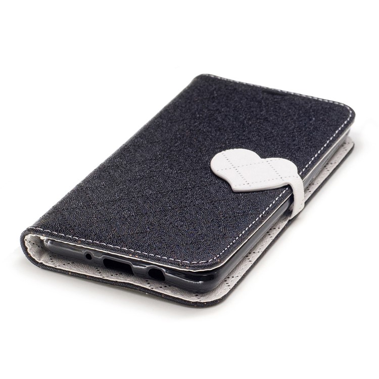 Love Heart Two-tone Leather Wallet Mobile Case with Lanyard for Samsung Galaxy J5 (2017) - Black-6
