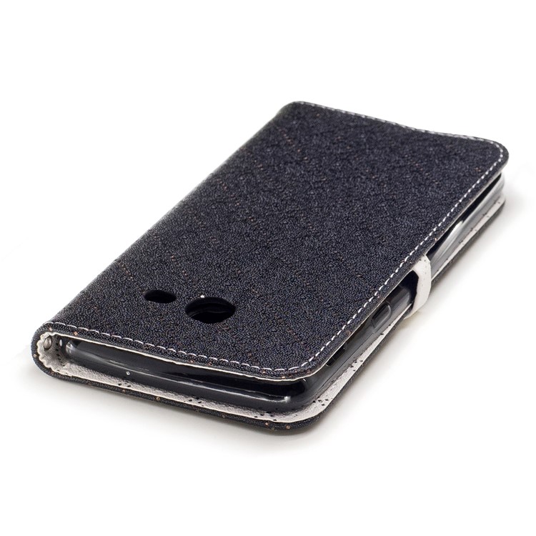 Love Heart Two-tone Leather Wallet Mobile Case with Lanyard for Samsung Galaxy J5 (2017) - Black-7