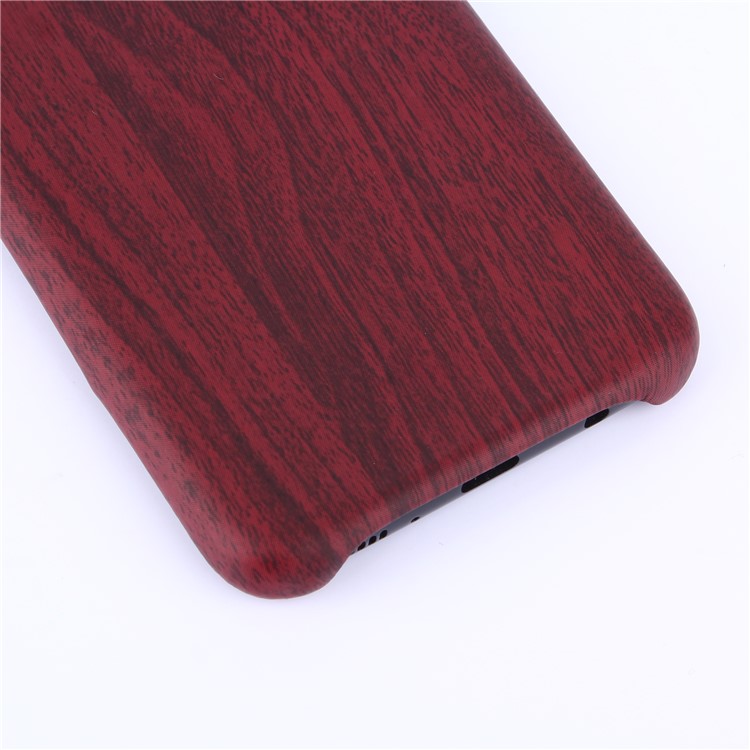 Wood Grain Leather Coated Soft TPU Case for Samsung Galaxy S8 Plus G955 - Wine Red-11