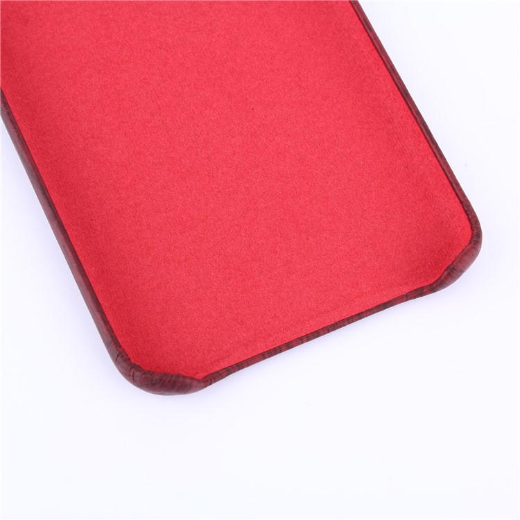 Wood Grain Leather Coated Soft TPU Case for Samsung Galaxy S8 Plus G955 - Wine Red-5