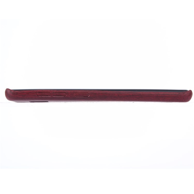Wood Grain Leather Coated Soft TPU Case for Samsung Galaxy S8 Plus G955 - Wine Red-6