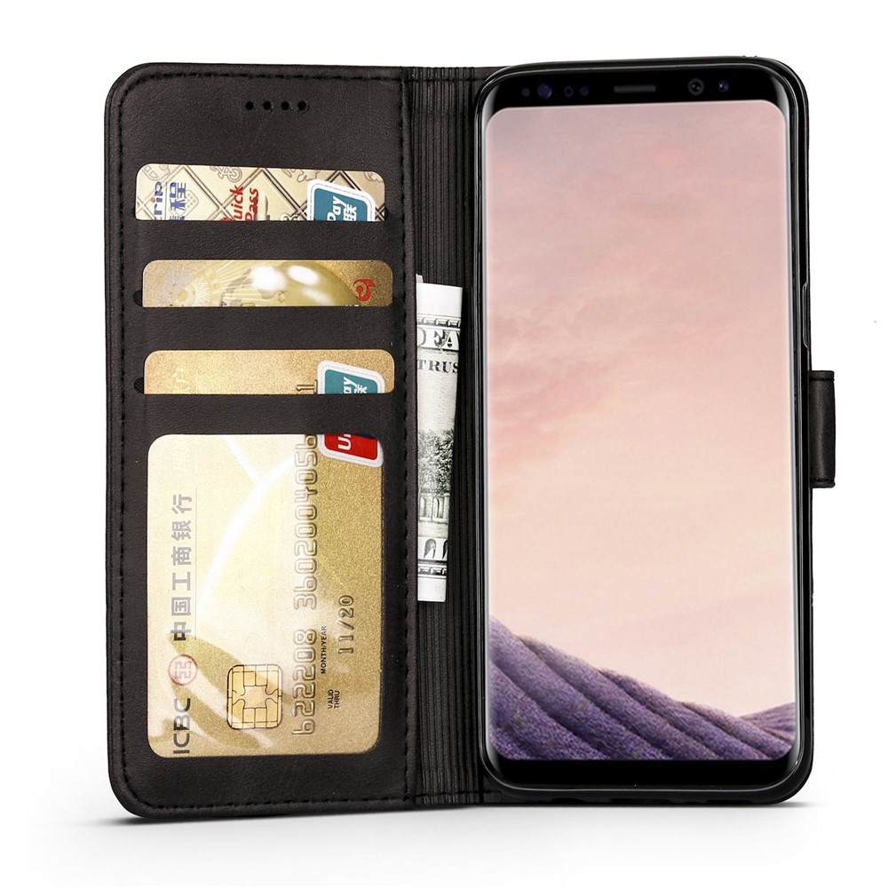 Lc. Imeeke Wallet Stand Leder -hülle Accessoire Für Samsung Galaxy S8 Plus G955 - Schwarz