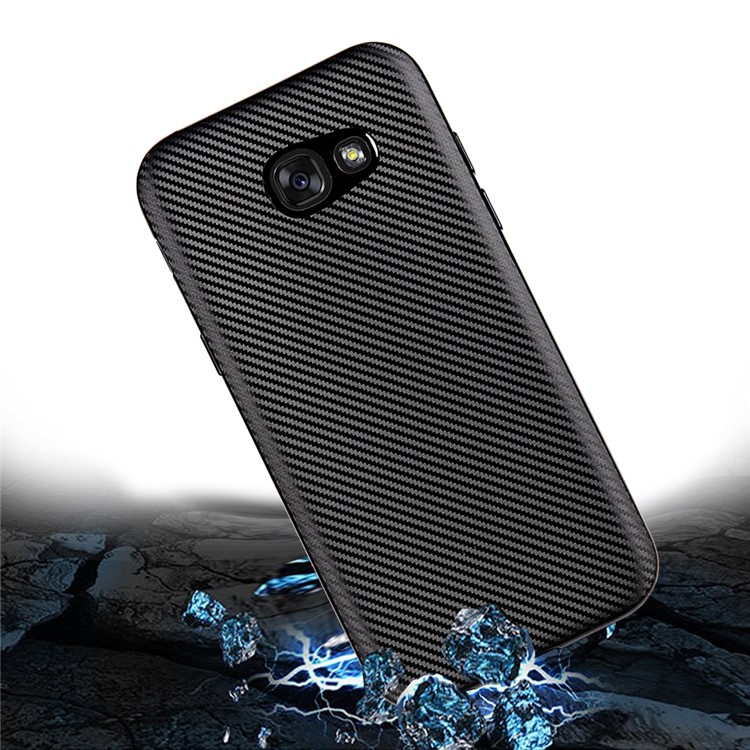 Carbon Fiber Soft TPU Phone Casing for Samsung Galaxy A7 (2017) SM-A720F - Black-2