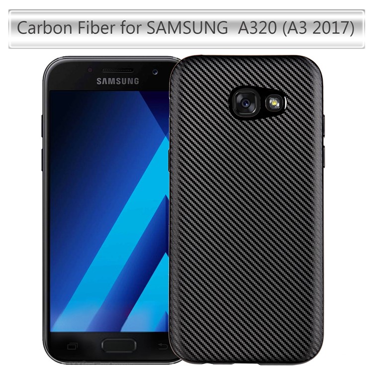 

Carbon Fiber TPU Soft Case for Samsung Galaxy A3 (2017) - Black
