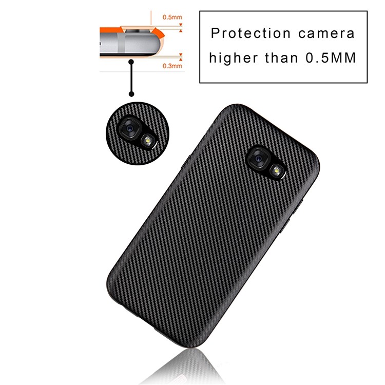 Carbon Fiber TPU Soft Case for Samsung Galaxy A3 (2017) - Black-4