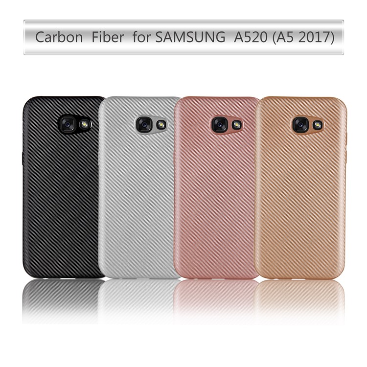 Carbon Fiber Soft TPU Phone Case for Samsung Galaxy A5 (2017) SM-A520F - Black-5