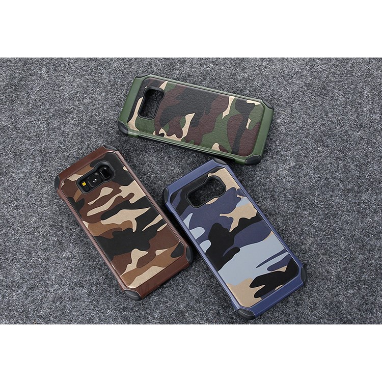 For Samsung Galaxy S8 G950 Camouflage PU Texture Leather Coated PC+TPU Combo Case - Army Green-4