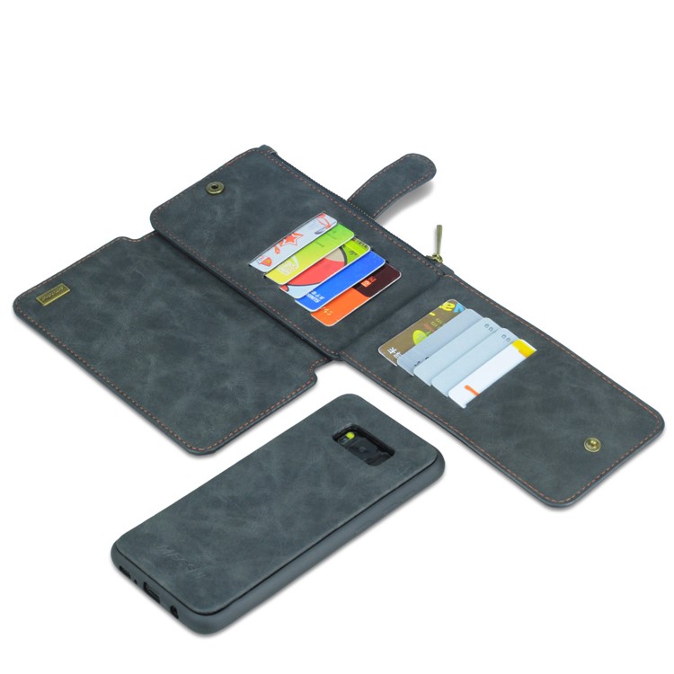 Detachable Multi-functional Leather Wallet Shell for Samsung Galaxy S8 G950 - Grey-3