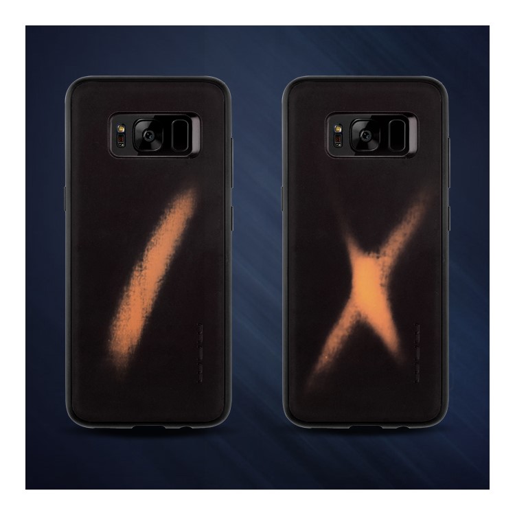 WUW for Samsung Galaxy S8 G950 Thermal Induction Fluorescent Color Changing TPU+PC Phone Case - Black-4