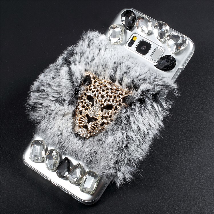 For Samsung Galaxy S8 G950 Crystal Acrylic Rhinestone Decorated Ring Stand Phone Shell Case - Lion-1