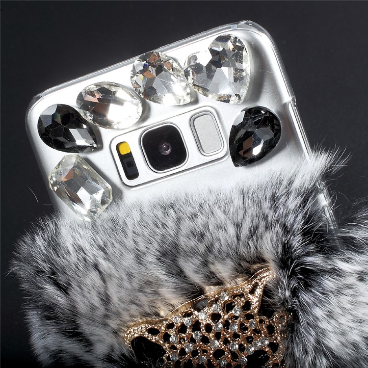 For Samsung Galaxy S8 G950 Crystal Acrylic Rhinestone Decorated Ring Stand Phone Shell Case - Lion-4
