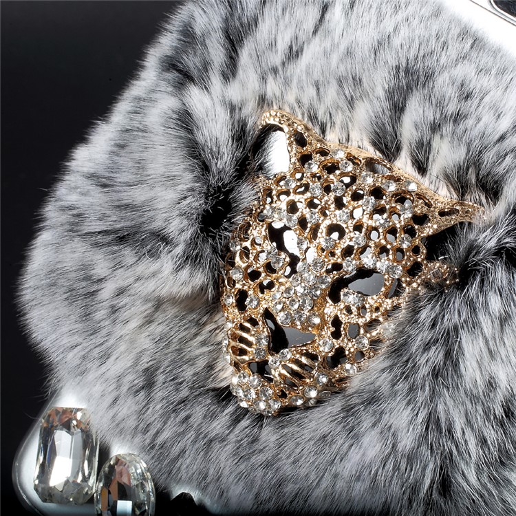 For Samsung Galaxy S8 G950 Crystal Acrylic Rhinestone Decorated Ring Stand Phone Shell Case - Lion-5
