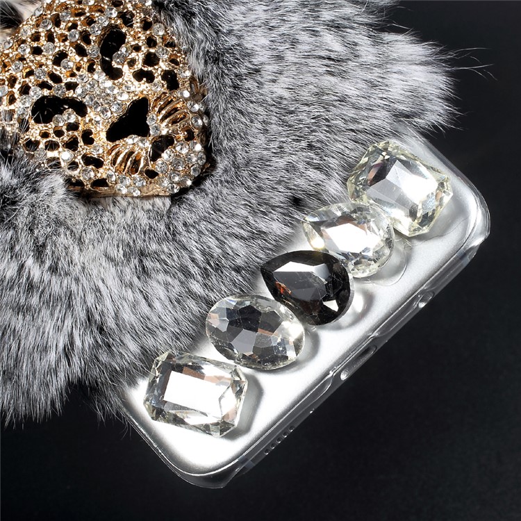 For Samsung Galaxy S8 G950 Crystal Acrylic Rhinestone Decorated Ring Stand Phone Shell Case - Lion-6