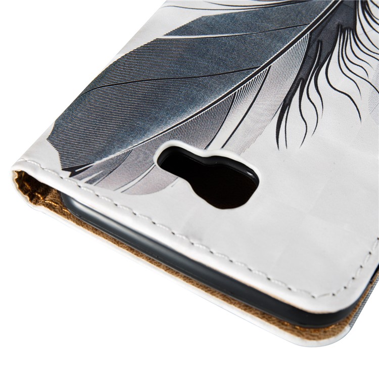 3D Embossing Stand Card Holder Leather Case for Samsung Galaxy J5 Prime - Feathers-5