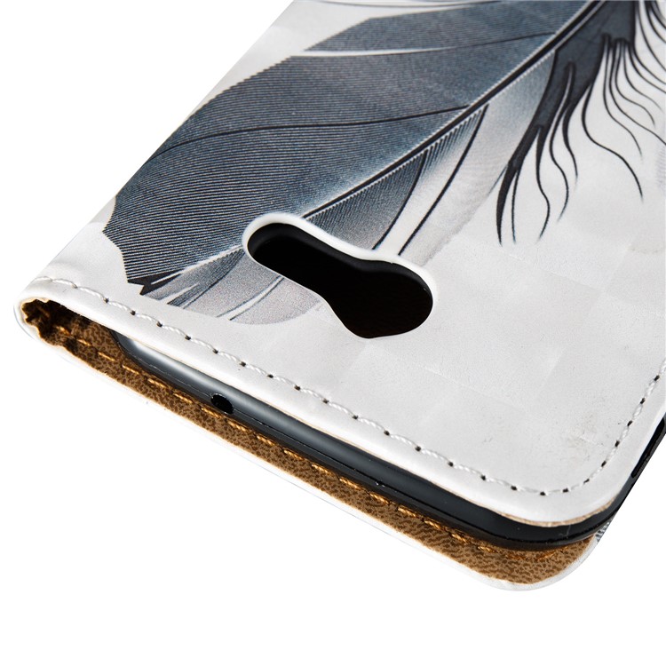 Embossing Leather Card Slot Cover for Samsung Galaxy J3 Emerge/J3 Prime/J3 (2017) - Feathers-5