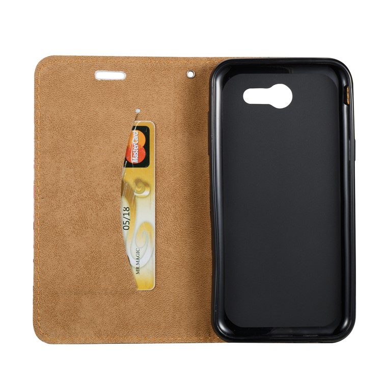 Embossing Leather Card Slot Cover for Samsung Galaxy J3 Emerge/J3 Prime/J3 (2017) - Feathers-7