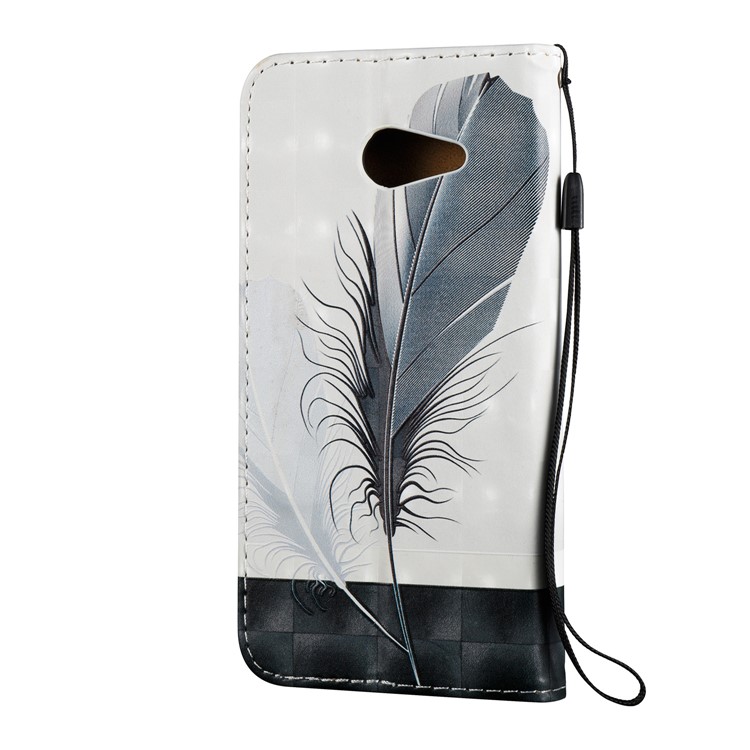 Embossing Magnetic Leather Card Slot Cover for Samsung Galaxy J5 (2017) J520 - Feathers-3