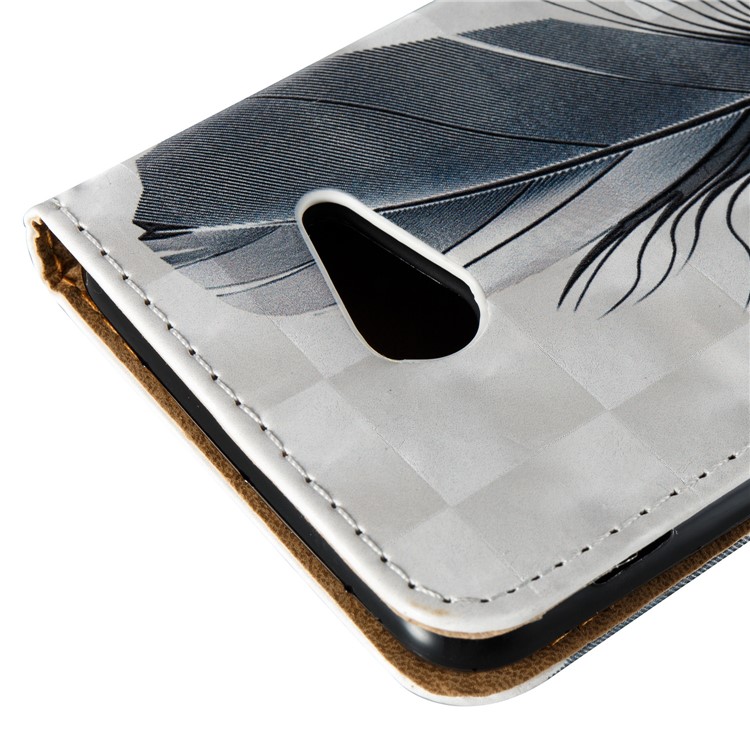 Embossing Magnetic Leather Card Slot Cover for Samsung Galaxy J5 (2017) J520 - Feathers-5