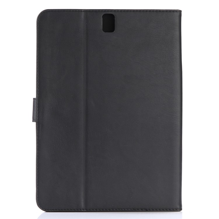 Retro Crazy Horse Wallet Leather Stand Case for Samsung Galaxy Tab S3 9.7-inch T820 - Black-2
