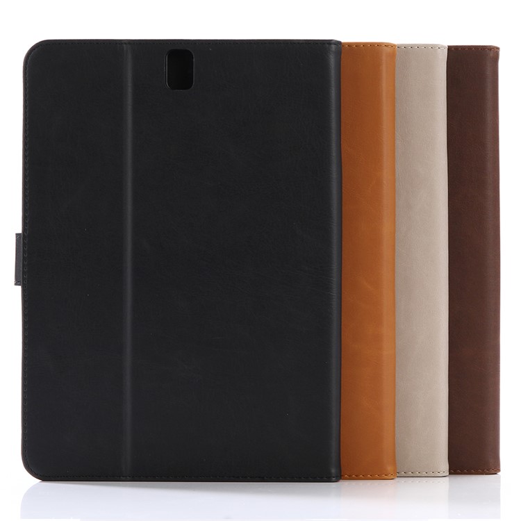 Retro Crazy Horse Wallet Leather Stand Case for Samsung Galaxy Tab S3 9.7-inch T820 - Black-8