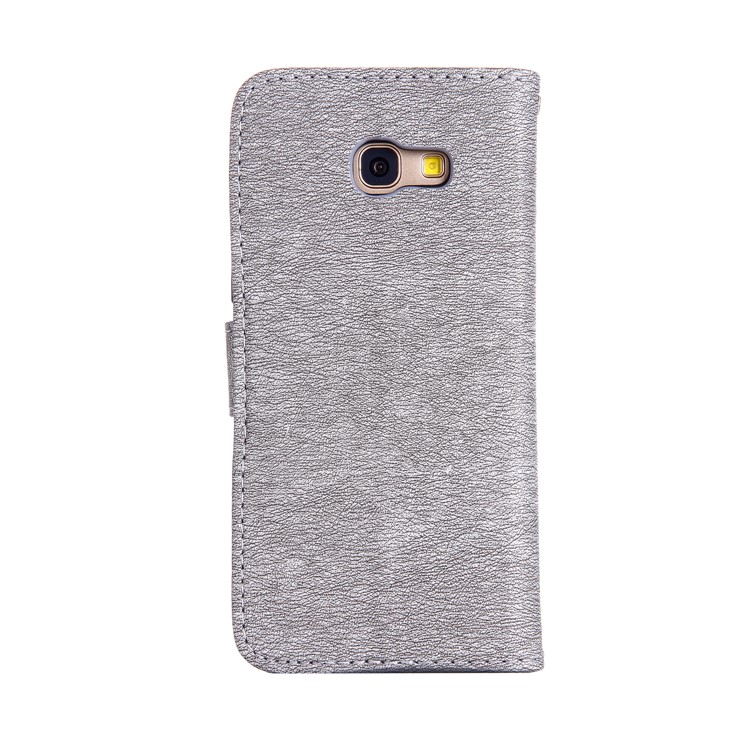 Imprinted Fairy and Butterfly Rhinestone Leather Case for Samsung Galaxy A5 (2017) SM-A520F - Grey-2