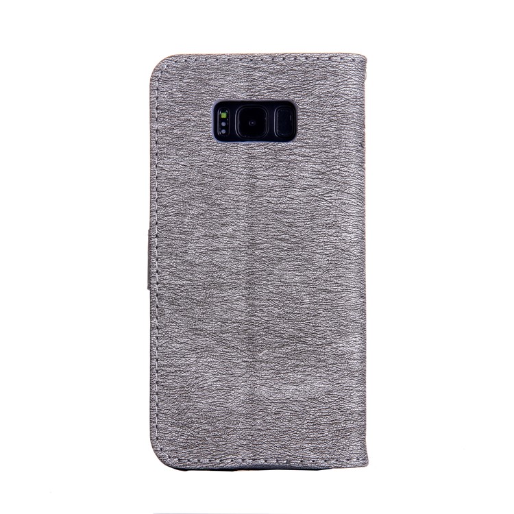 For Samsung Galaxy S8+ G955 Imprinted Fairy and Butterfly Rhinestone Leather Wallet Mobile Case - Grey-2