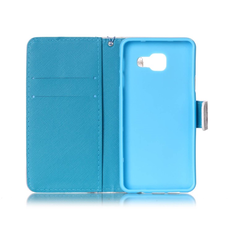 Rhinestone Patterned Leather Wallet Case for Galaxy A3 SM-A310F (2016) - Blue Butterflies-5