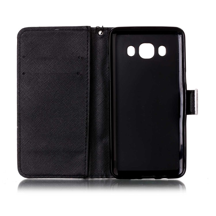 Rhinestone Decor Patterned Leather Stand Shell for Samsung Galaxy J5 (2016) J510 - Abstract Tree Pattern-6