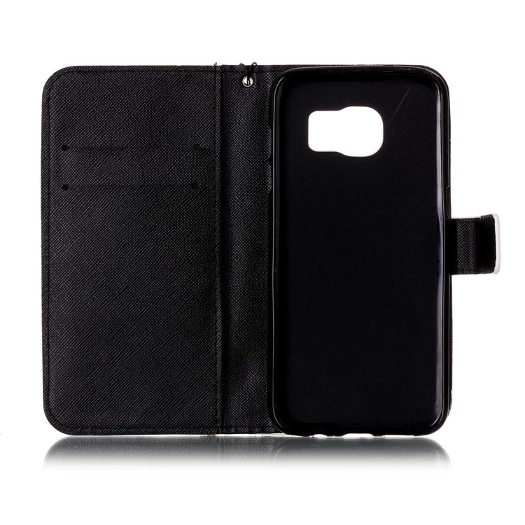 Rhinestone Decor Patterned Leather Wallet Stand Case for Samsung Galaxy S7 Edge G935 - Abstract Tree Pattern-6