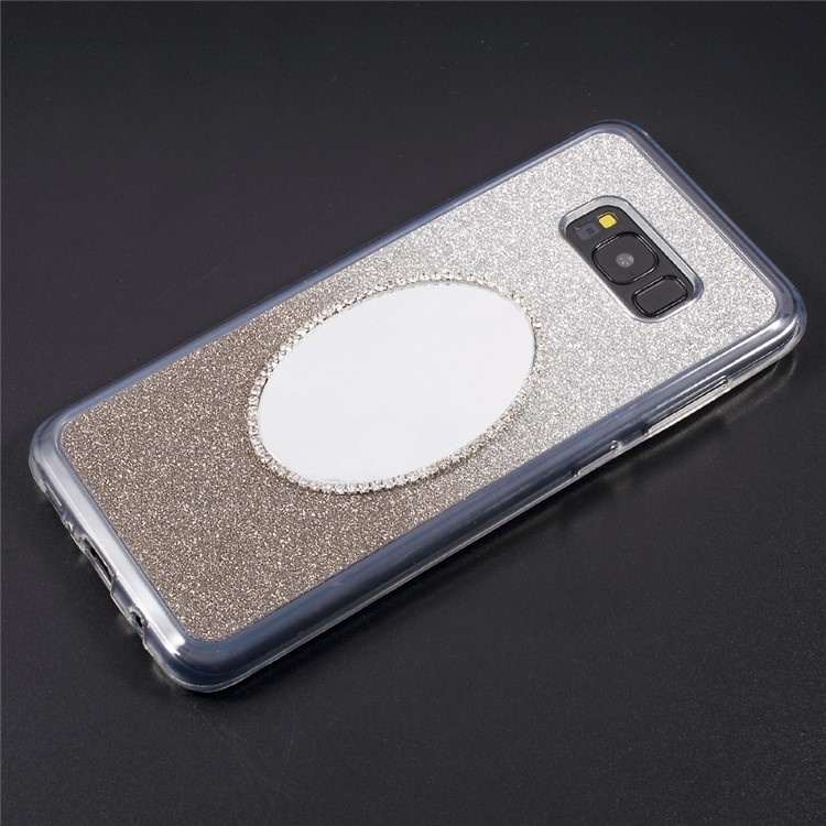 Gradient Color Bling Diamonte Mirror TPU Case for Samsung Galaxy S8 Plus G955 - Grey-1