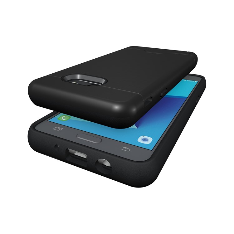 Brushed Plastic + TPU Hybrid Cover with Stand Card Slot for Samsung Galaxy J5 (2017) - Black-6