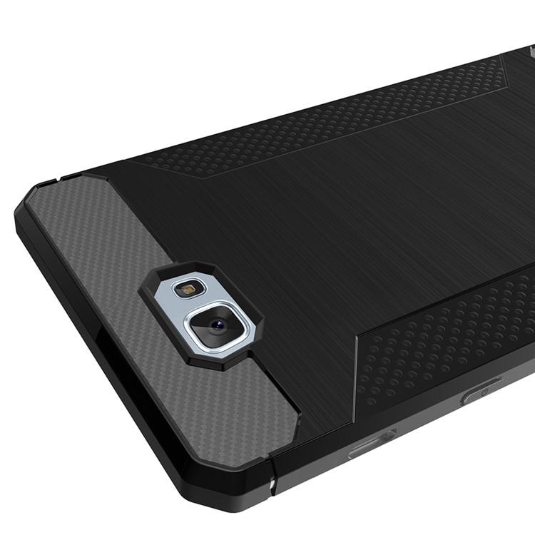 Anti-skid Carbon Fiber Texture Brushed TPU Back Case for Samsung Galaxy J7 Prime/On7 2016 - Black-7