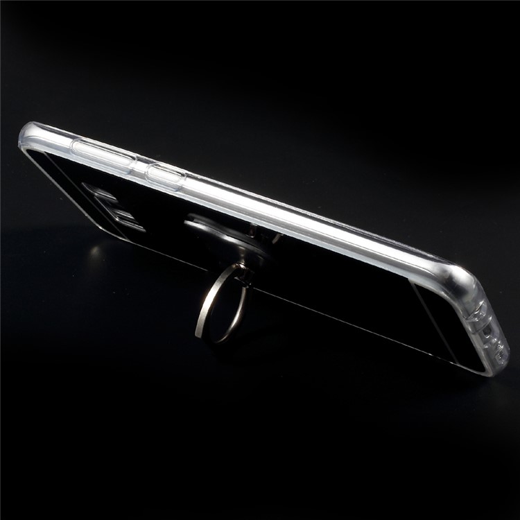 Electroplated Mirror-like TPU PC Back Cover with Kickstand for Samsung Galaxy S8 Plus G955 - Black-4