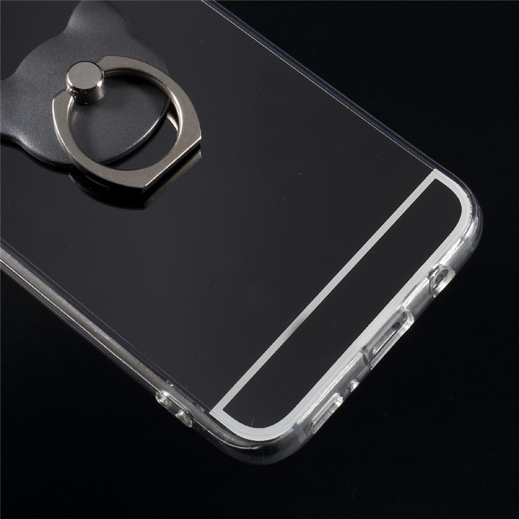 Electroplated Mirror-like TPU PC Back Cover with Kickstand for Samsung Galaxy S8 Plus G955 - Black-7