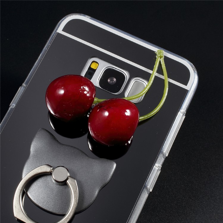 Electroplated Mirror-like TPU PC Back Cover with Kickstand for Samsung Galaxy S8 Plus G955 - Black-8
