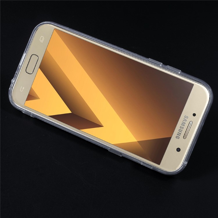 Plating Mirror-like TPU PC Hybrid Phone Case with Bear Kickstand for Samsung Galaxy A7 (2017) SM-A720F - Silver-3