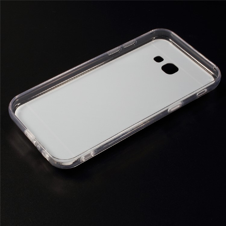 Plating Mirror-like TPU PC Hybrid Phone Case with Bear Kickstand for Samsung Galaxy A7 (2017) SM-A720F - Silver-8