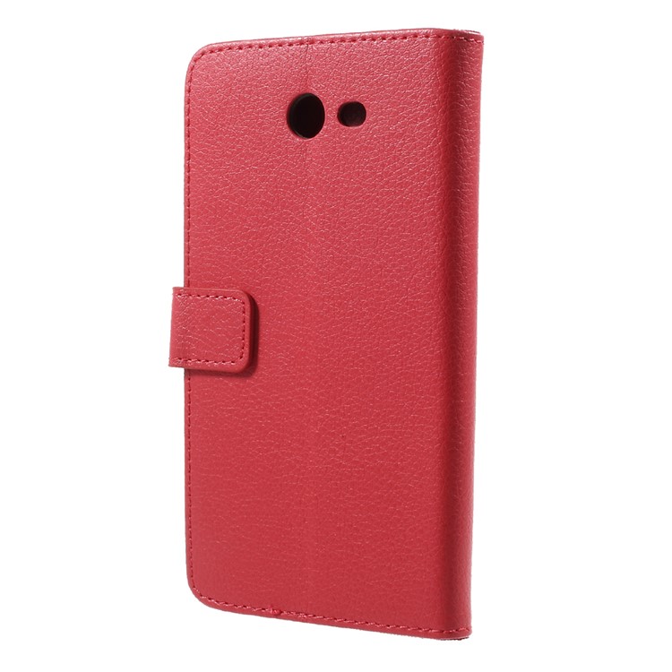 For Samsung Galaxy J7 (2017) Litchi Texture Wallet Leather Stand Protective Case - Red-3