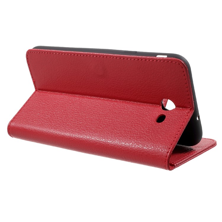 For Samsung Galaxy J7 (2017) Litchi Texture Wallet Leather Stand Protective Case - Red-4
