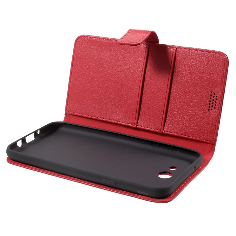 For Samsung Galaxy J7 (2017) Litchi Texture Wallet Leather Stand Protective Case - Red-5