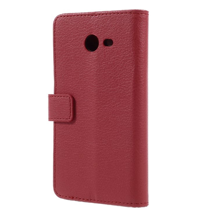 Litchi Grain Wallet Leather Phone Case with Stand for Samsung Galaxy J3 Emerge/J3 Prime/J3 (2017) - Red-2