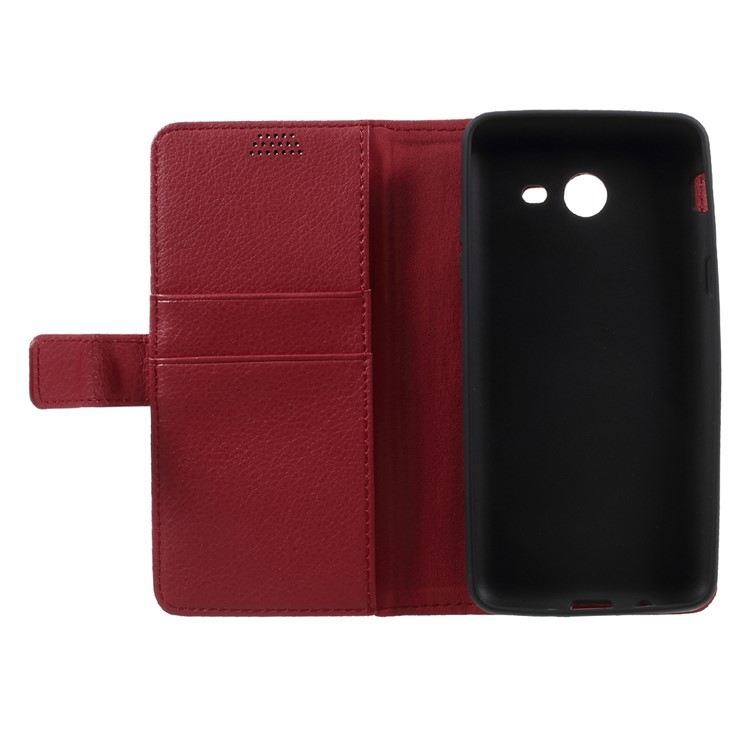 Litchi Grain Wallet Leather Phone Case with Stand for Samsung Galaxy J3 Emerge/J3 Prime/J3 (2017) - Red-5