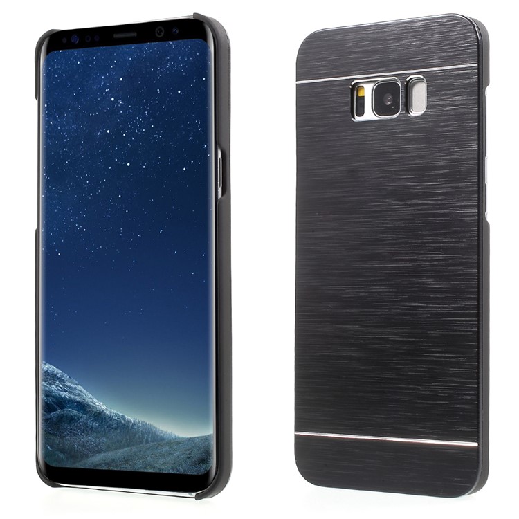 Metal Coated Brushed Hard PC Phone Back Case for Samsung Galaxy S8 Plus G955 - Black-1